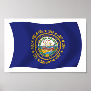Affiche du drapeau du New Hampshire Imprimer