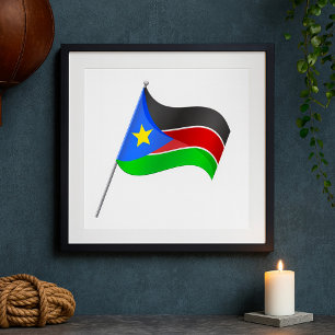 Affiche du drapeau du Soudan du Sud