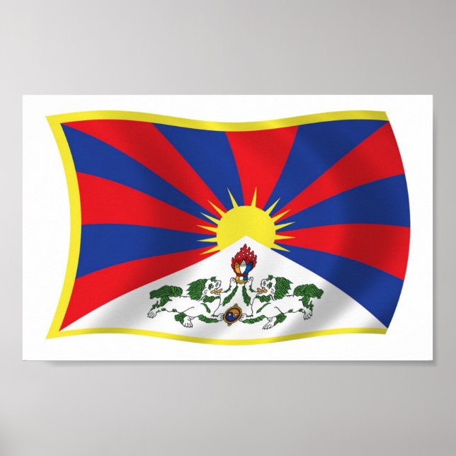 Affiche du drapeau du Tibet (Devant)