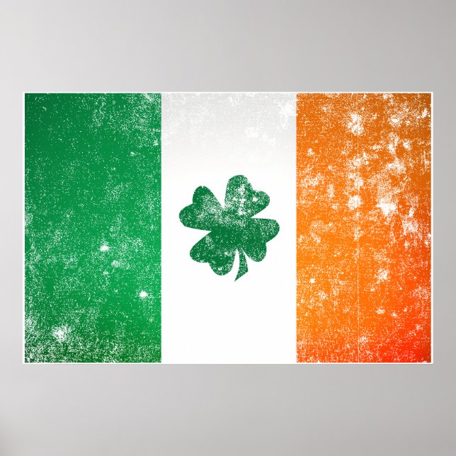 Affiche du drapeau irlandais (Devant)