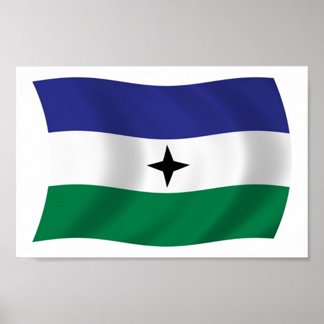 Affiche du drapeau nationaliste Bubi (Devant)