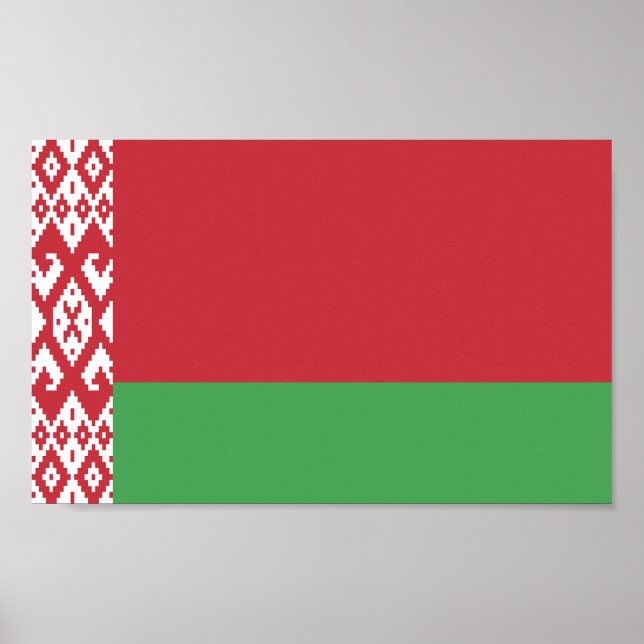 Affiche du drapeau patriotique biélorusse (Devant)