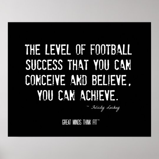 Affiche Du Football Avec La Citation De Motivation Zazzle Fr