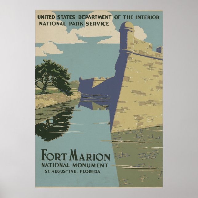 Affiche du fort espagnol de St. Augustine Floride (Devant)
