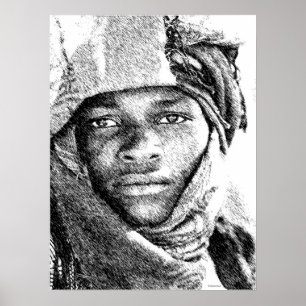 Affiche du garçon du désert africain • Illustratio