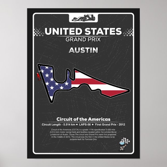 Affiche du GP des États-Unis (Devant)
