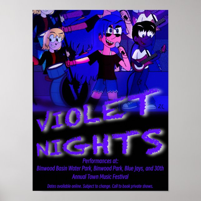 Affiche du groupe Violet Nights (Devant)