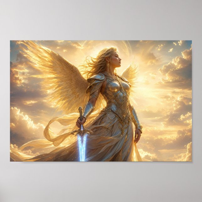 Affiche du Guerrier Céleste Ailé Lumineux (Devant)