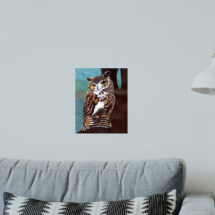 Affiche du hibou brun et blanc