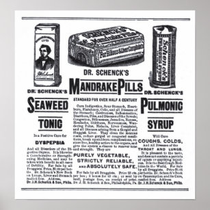 Affiche du journal des médicaments de 1890