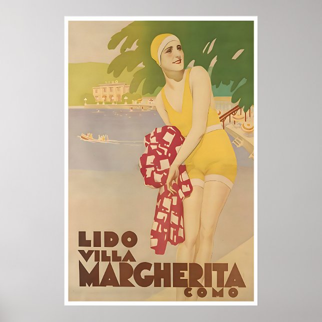 Affiche du lac de Côme Italie Voyage Art Villa Mar (Devant)
