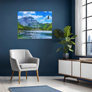 Affiche du lac de montagne Eagle Soaring