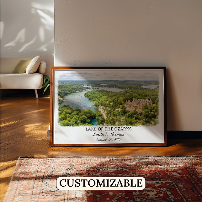 Affiche du lac des Ozarks Missouri, Aquarelle (Créateur téléchargé)