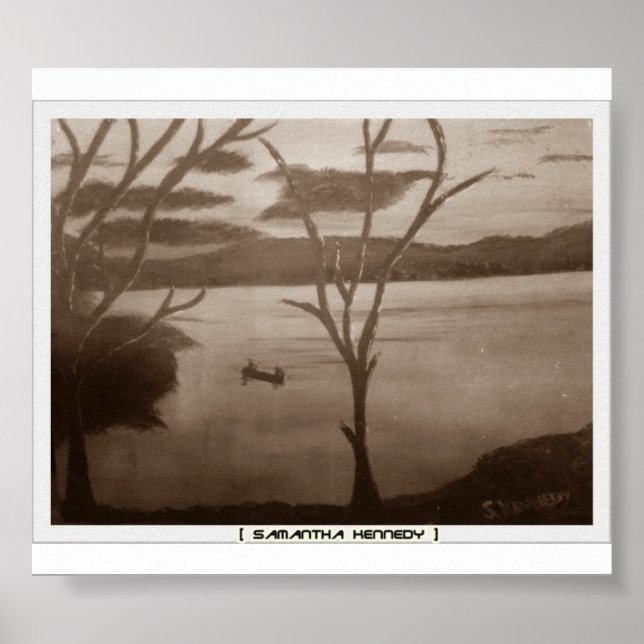affiche du lac noir et blanc (Devant)