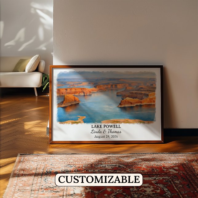 Affiche du Lac Powell Utah, Aquarelle, Sur mesure (Créateur téléchargé)