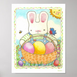 Affiche du lapin de Pâques garçon