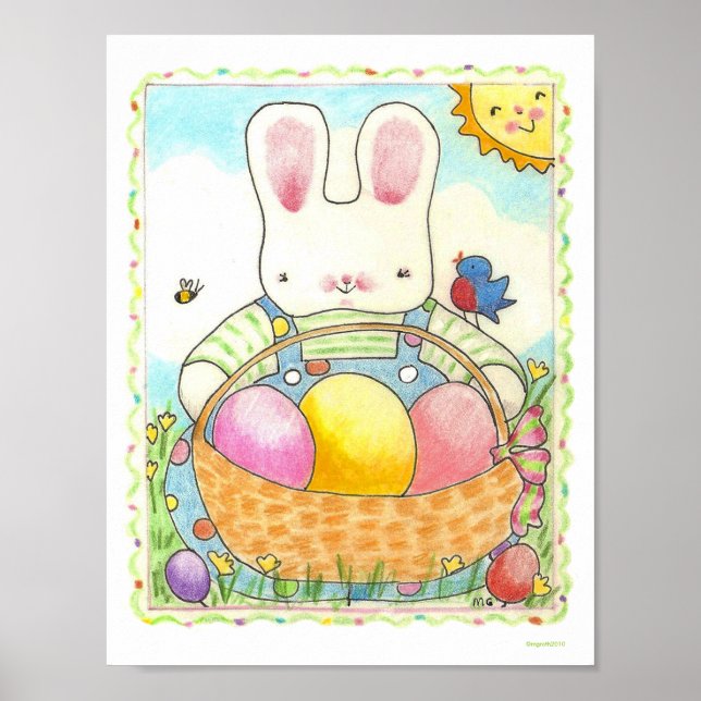 Affiche du lapin de Pâques garçon (Devant)
