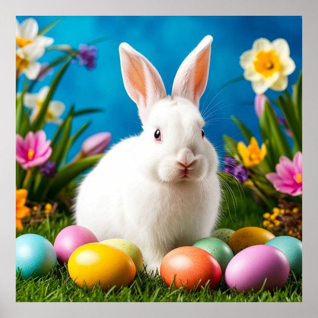 Affiche du lapin de Pâques pour enfants – Lapin de (Devant)