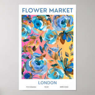 Affiche du marché aux fleurs colorées de Londres