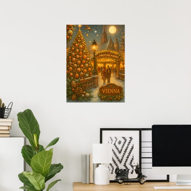 Affiche du Marché de Noël de Vienne | Fêtes de fin (Bureau à domicile)