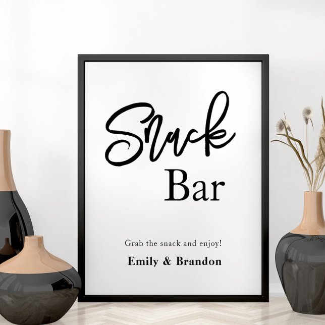 Affiche du mariage de la barre de snacks (Snack bar sign for wedding day or other celebration)
