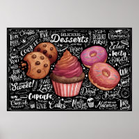 Affiche du menu des desserts
