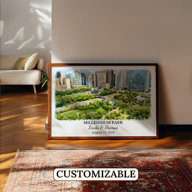 Affiche du Millennium Park Illinois Chicago Aquare (Créateur téléchargé)