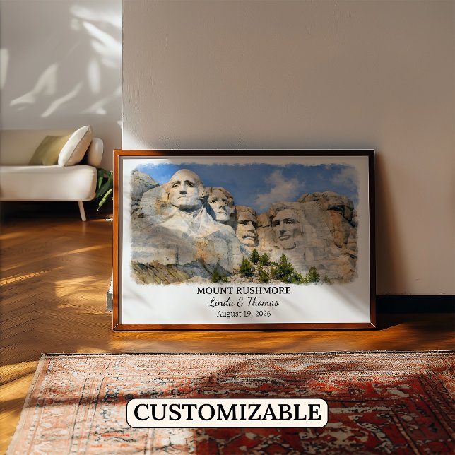 Affiche du Mont Rushmore Dakota du Sud, Aquarelle (Créateur téléchargé)