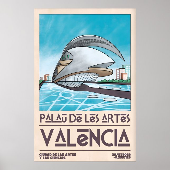 Affiche du monument de Valence Palau de Les Arts (Devant)