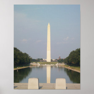 Affiche du Monument Washington et du Bassin réfléc