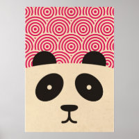 affiche du motif panda & cercle