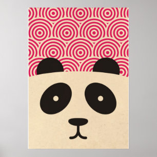 affiche du motif panda & cercle
