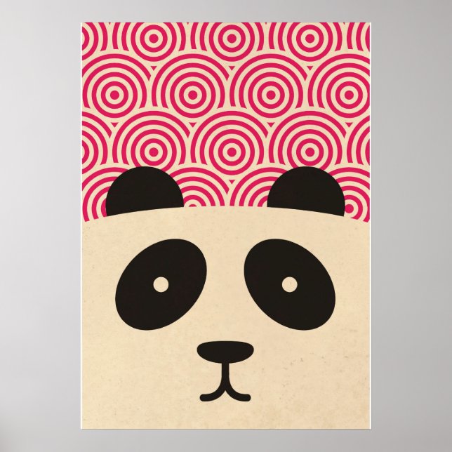 affiche du motif panda & cercle (Devant)