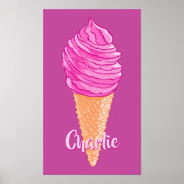 Affiche du nom personnalisé de la crème glacée (Devant)