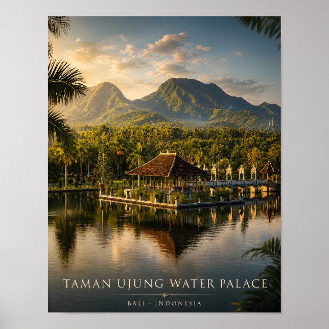 Affiche du Palais de l'eau de Taman Ujung à Bali (Devant)