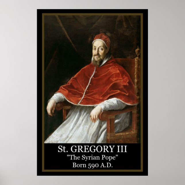 Affiche du pape Grégoire III "Le pape syrien" (Devant)
