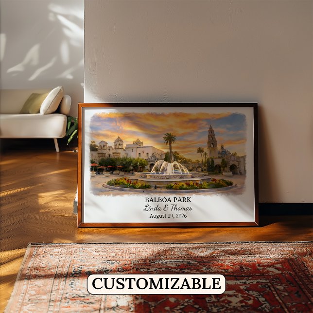 Affiche du Parc Balboa Californie, Aquarelle, Sur  (Créateur téléchargé)
