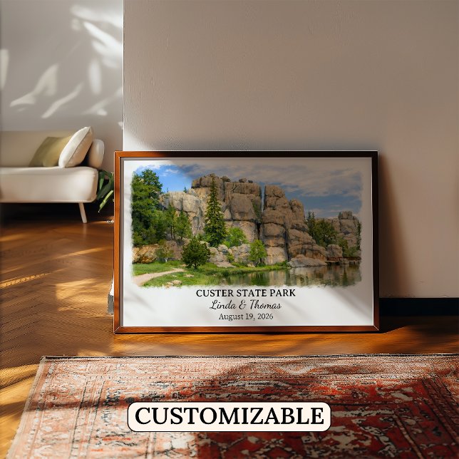 Affiche du parc d'État de Custer, Dakota du Sud, a (Créateur téléchargé)
