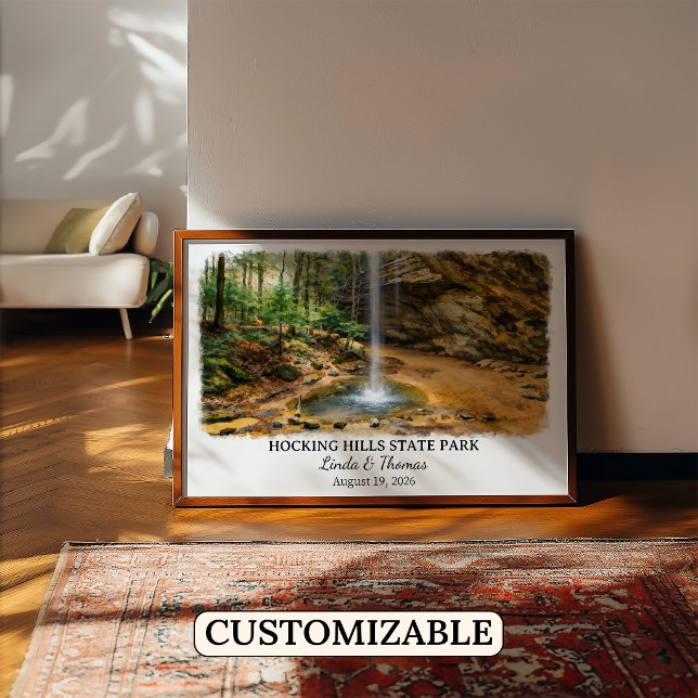 Affiche du Parc d'État de Hocking Hills Ohio, Aqua (Créateur téléchargé)