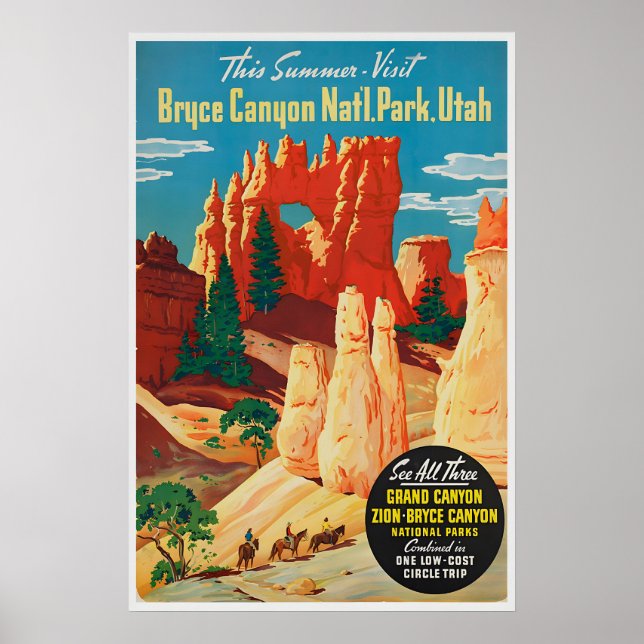 Affiche du Parc National d'Art de Bryce Canyon Uta (Devant)