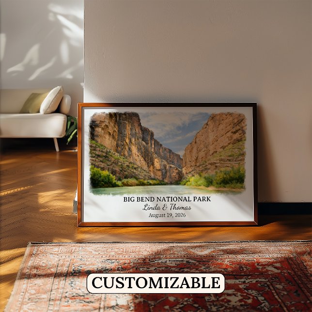 Affiche du Parc national de Big Bend Texas, Aquare (Créateur téléchargé)