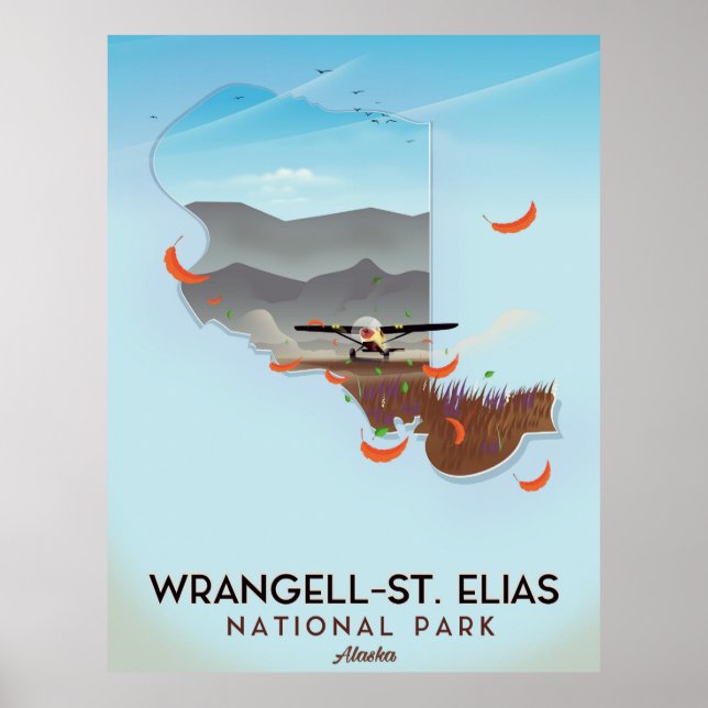 Affiche du Parc national de Wrangell-St. Elias en  (Devant)