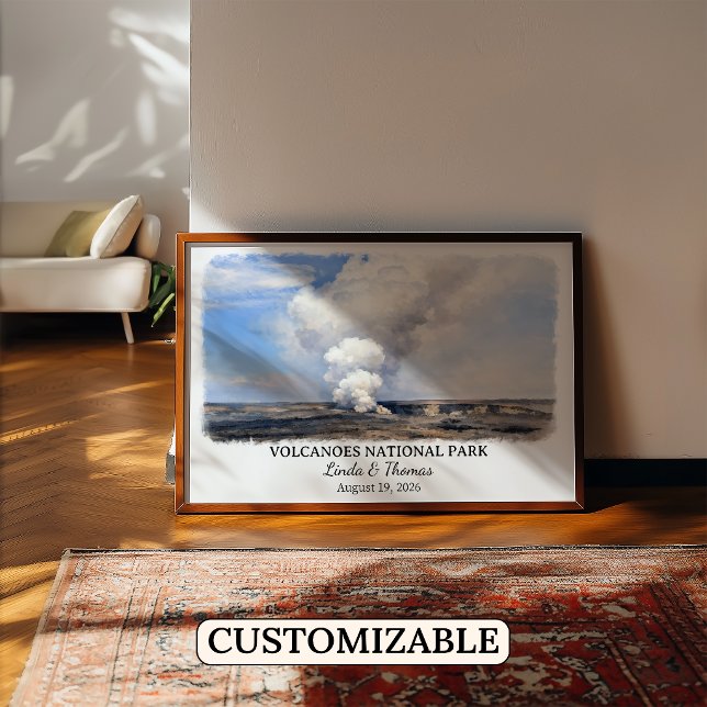 Affiche du Parc National des Volcans Hawaï, Aquare (Créateur téléchargé)