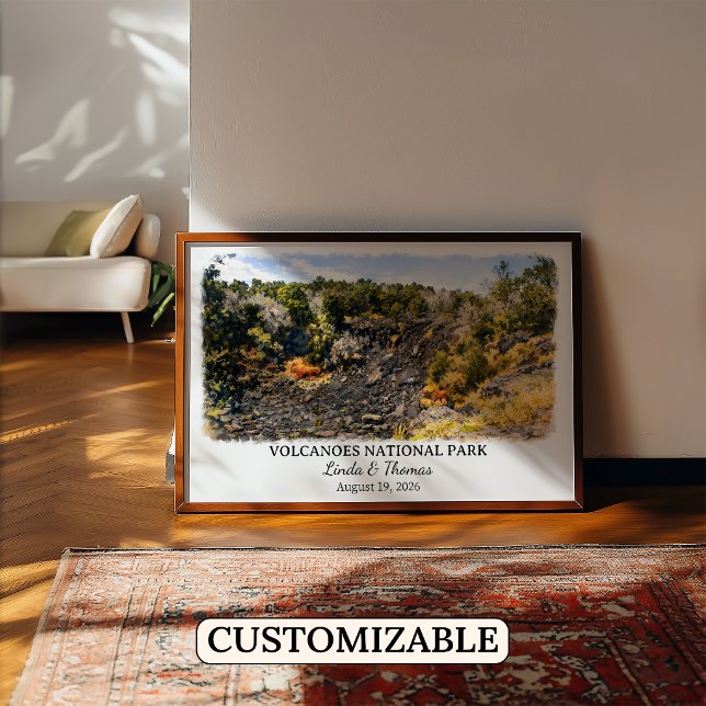 Affiche du Parc National des Volcans Hawaï, Aquare (Créateur téléchargé)