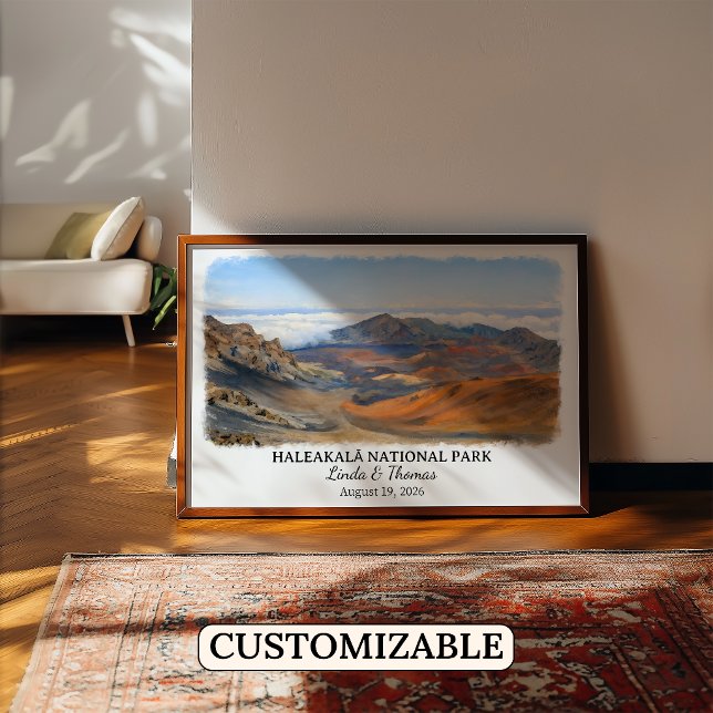 Affiche du Parc National Haleakalā Hawaii, Aquarel (Créateur téléchargé)