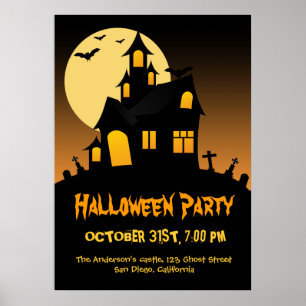 Affiche du parti Haunted House Halloween