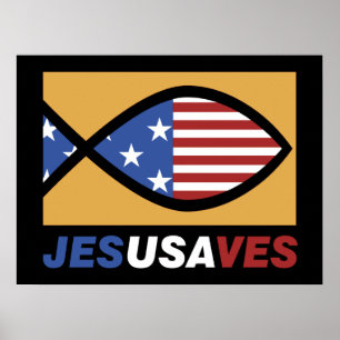 Affiche du patriotique Jesus Saves