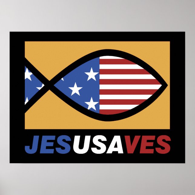 Affiche du patriotique Jesus Saves (Devant)