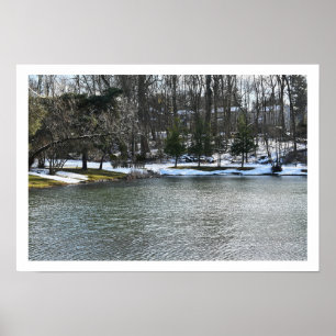 Affiche du paysage aquatique d'hiver