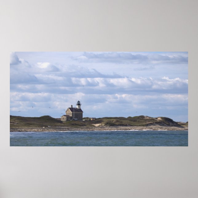 Affiche du phare de North Light Block Island (Devant)